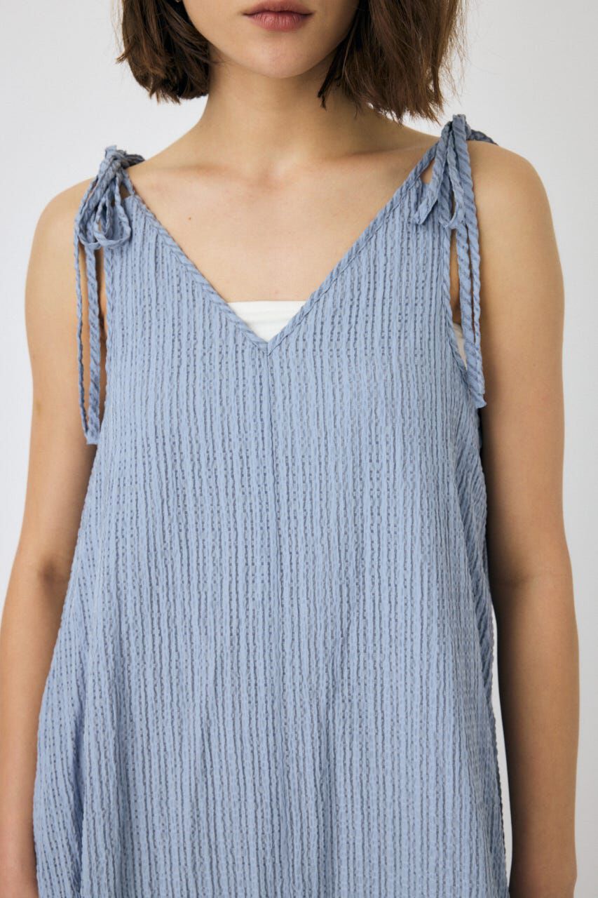MOUSSY「SHEER GINGHAM キャミドレス」|ワンピース|
