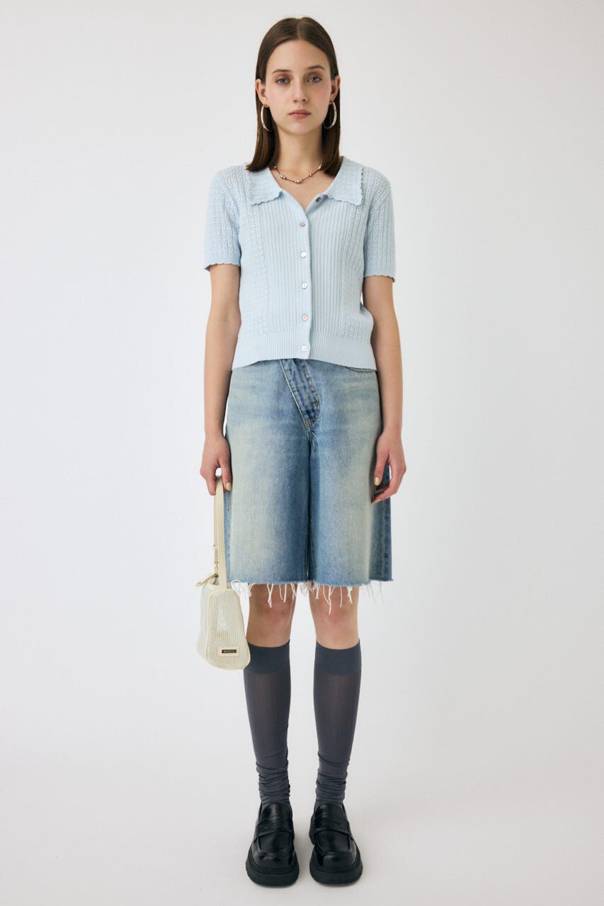 MOUSSY「POINTELLE KNIT H/S シャツ」|ニット・セーター|