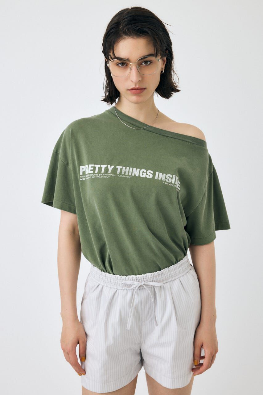 MOUSSY「ONE SHOULDER TEE」|Tシャツ・カットソー|