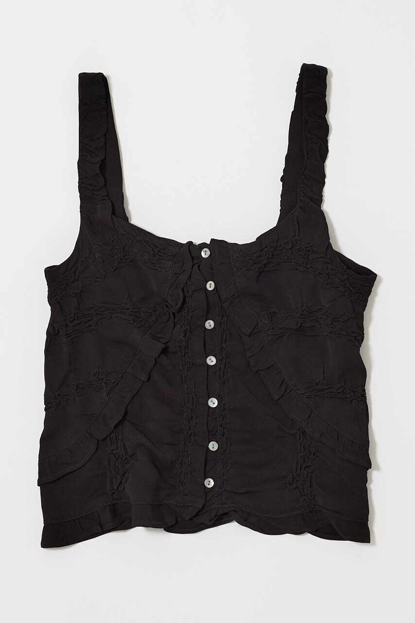 MOUSSY「BUTTON UP SMOCKING キャミ」|キャミソール|