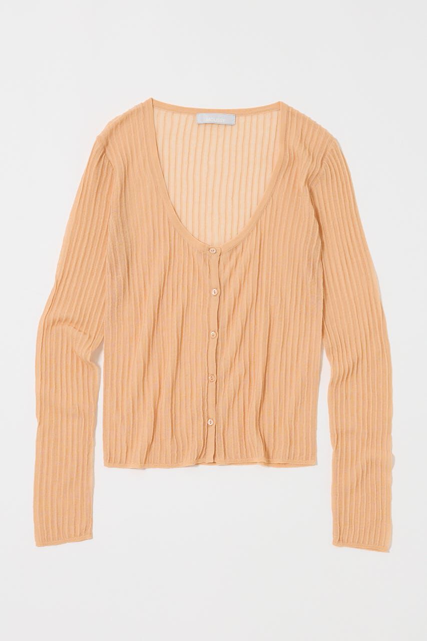 MOUSSY「SHEER RIB カーディガン」|カーディガン|