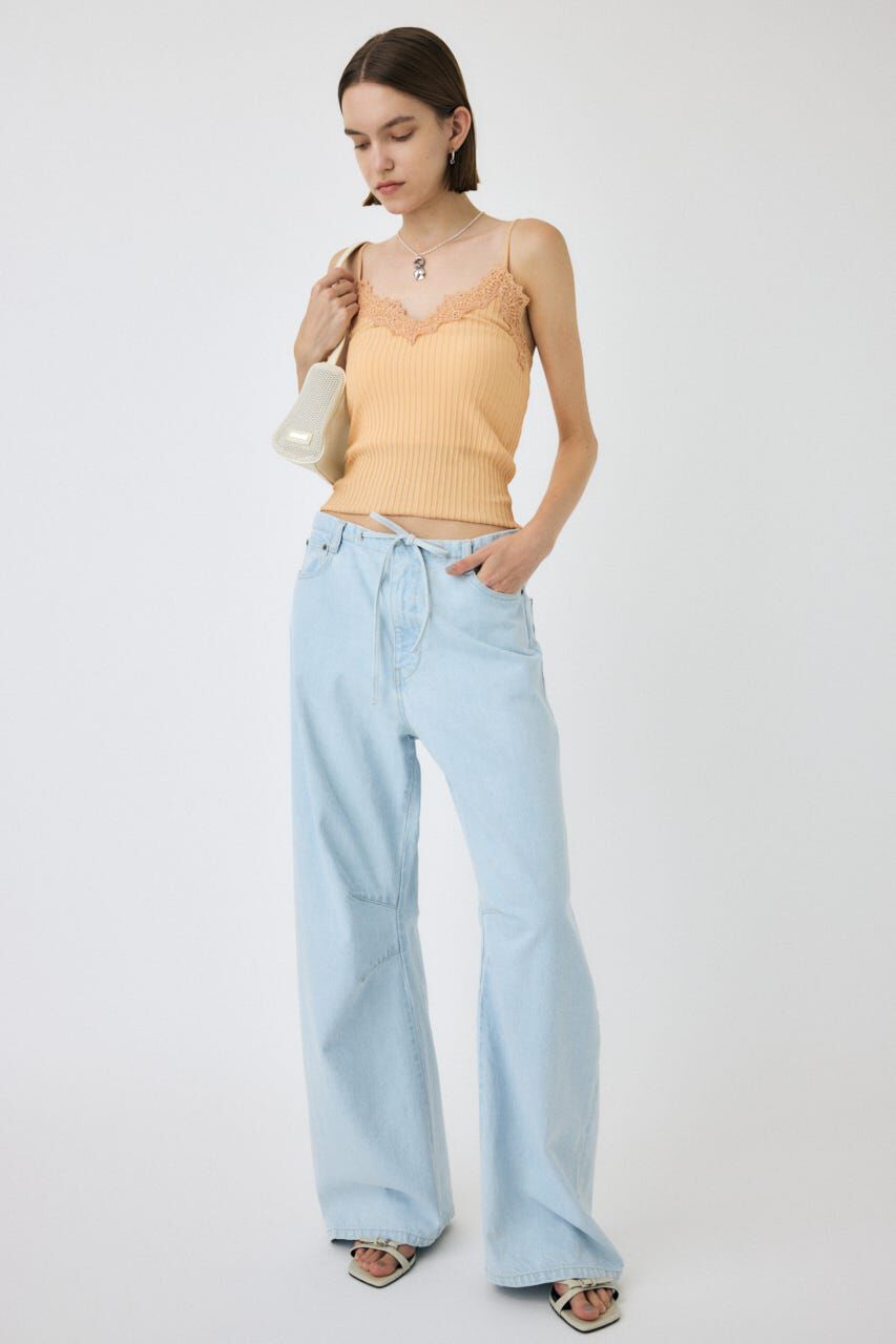 MOUSSY「LACE TRIM RIB キャミソール」|キャミソール|