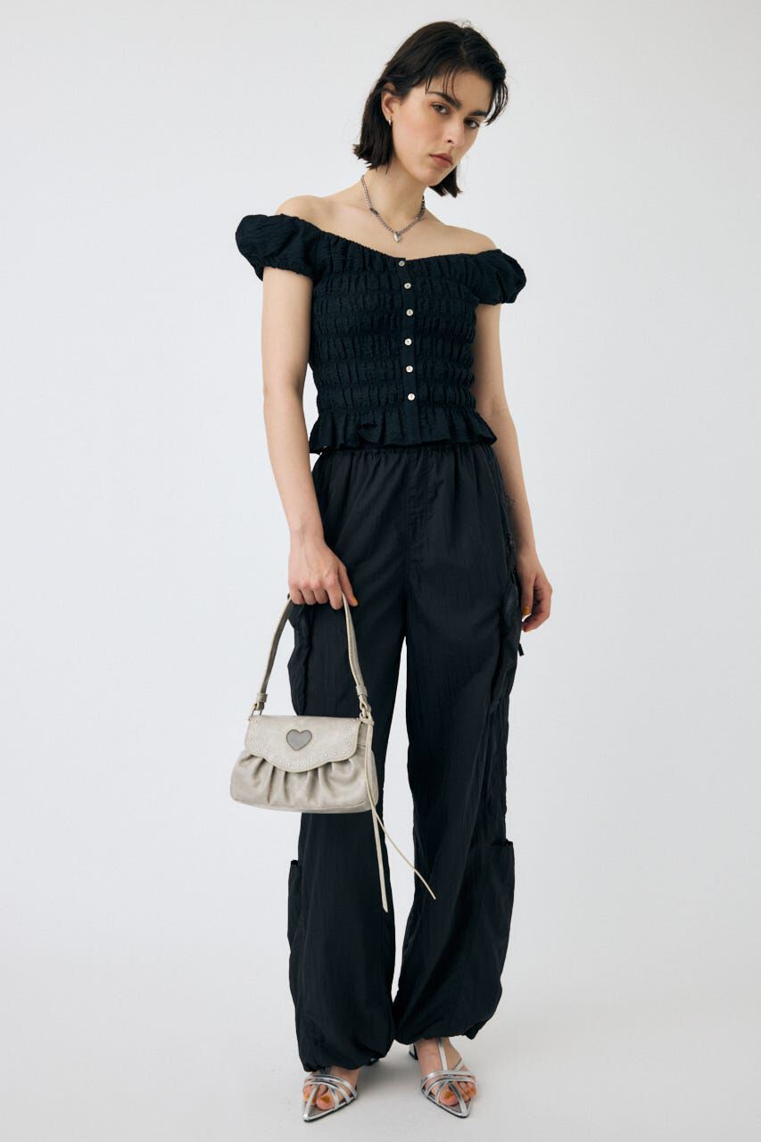 MOUSSY「OPEN NECK GATHER ブラウス」|シャツ・ブラウス|