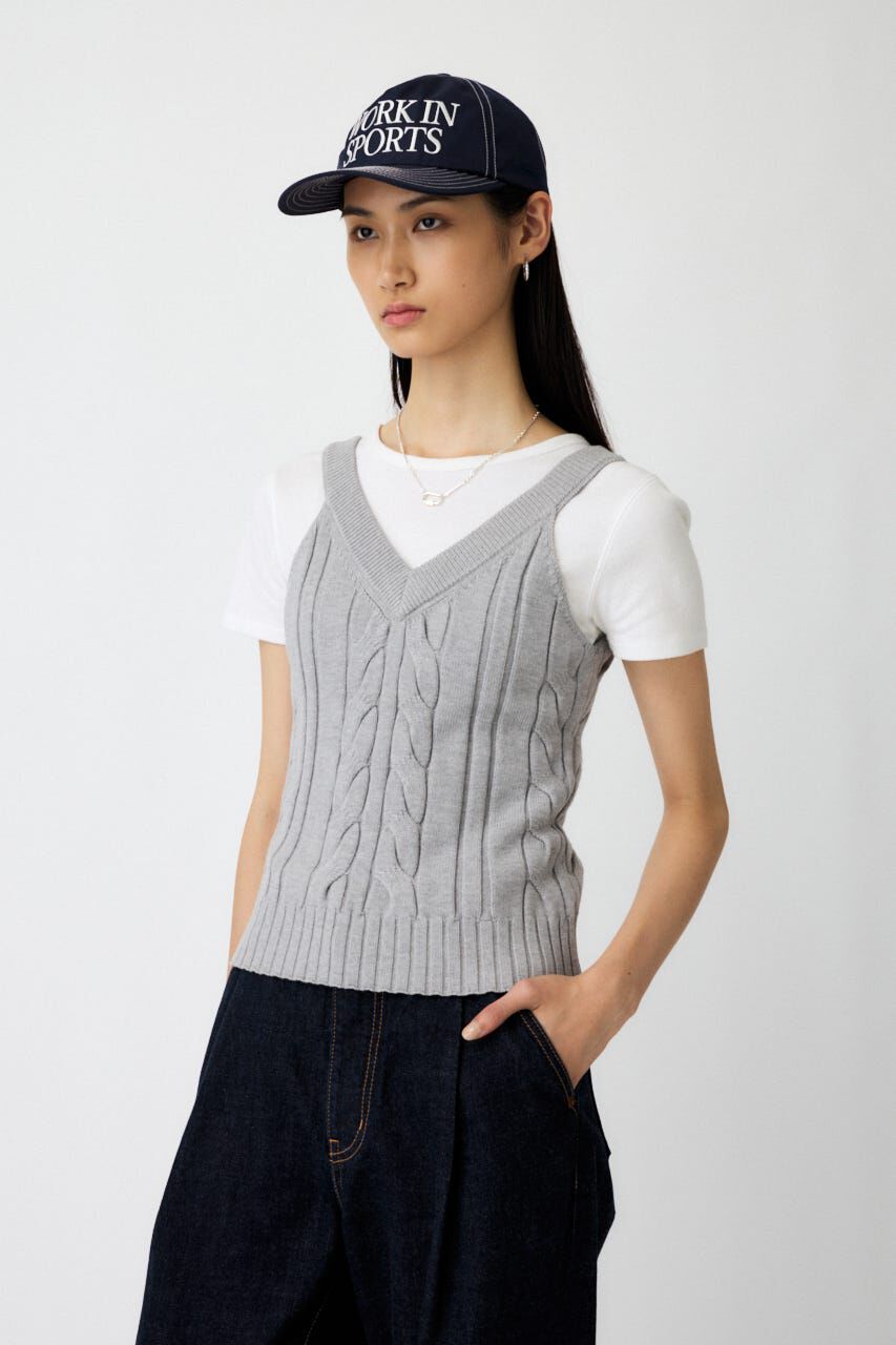 MOUSSY「CABLE KNIT キャミソール」|キャミソール|
