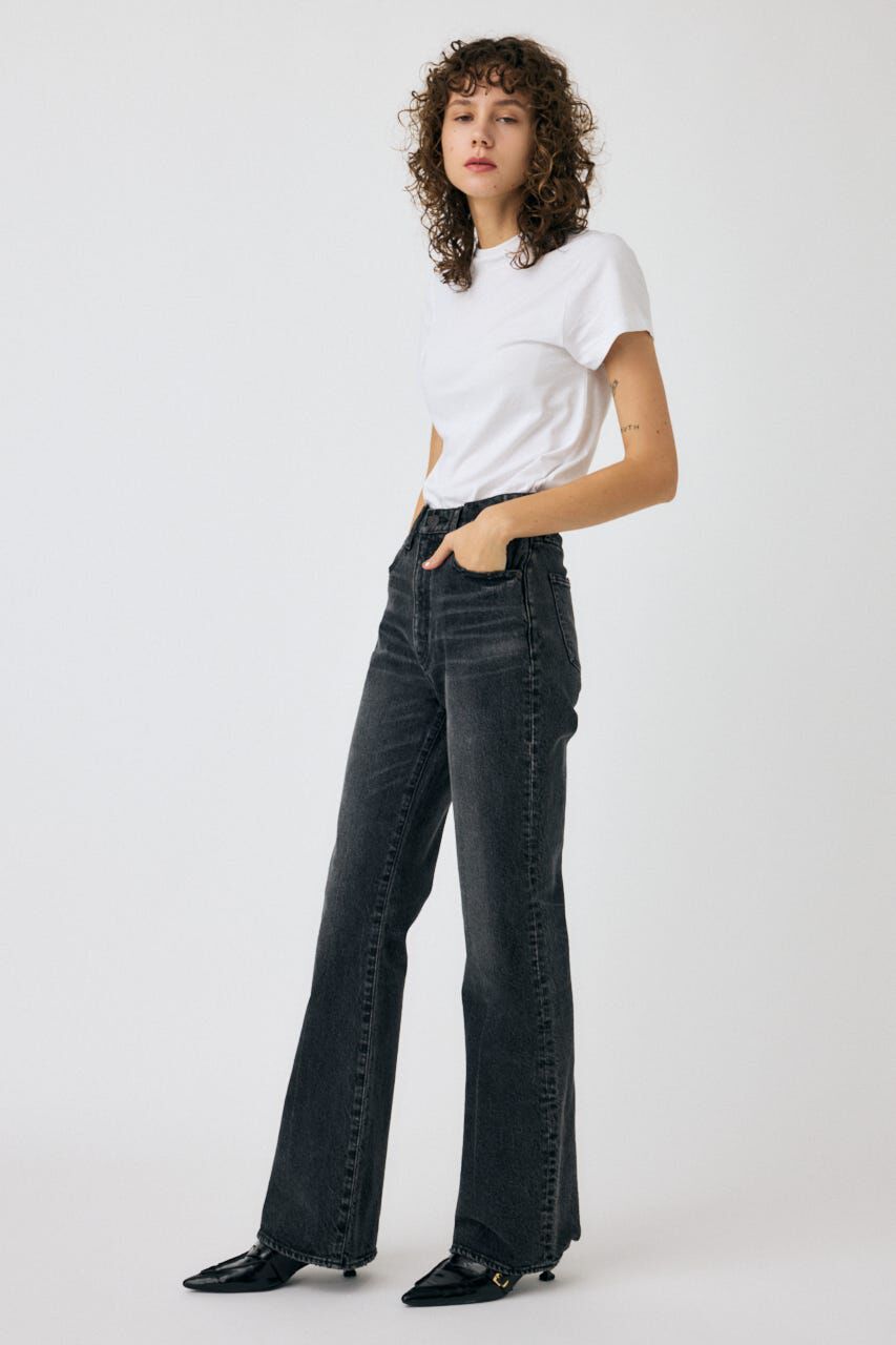 MOUSSY「MVS BLACK FLARE」|デニム|
