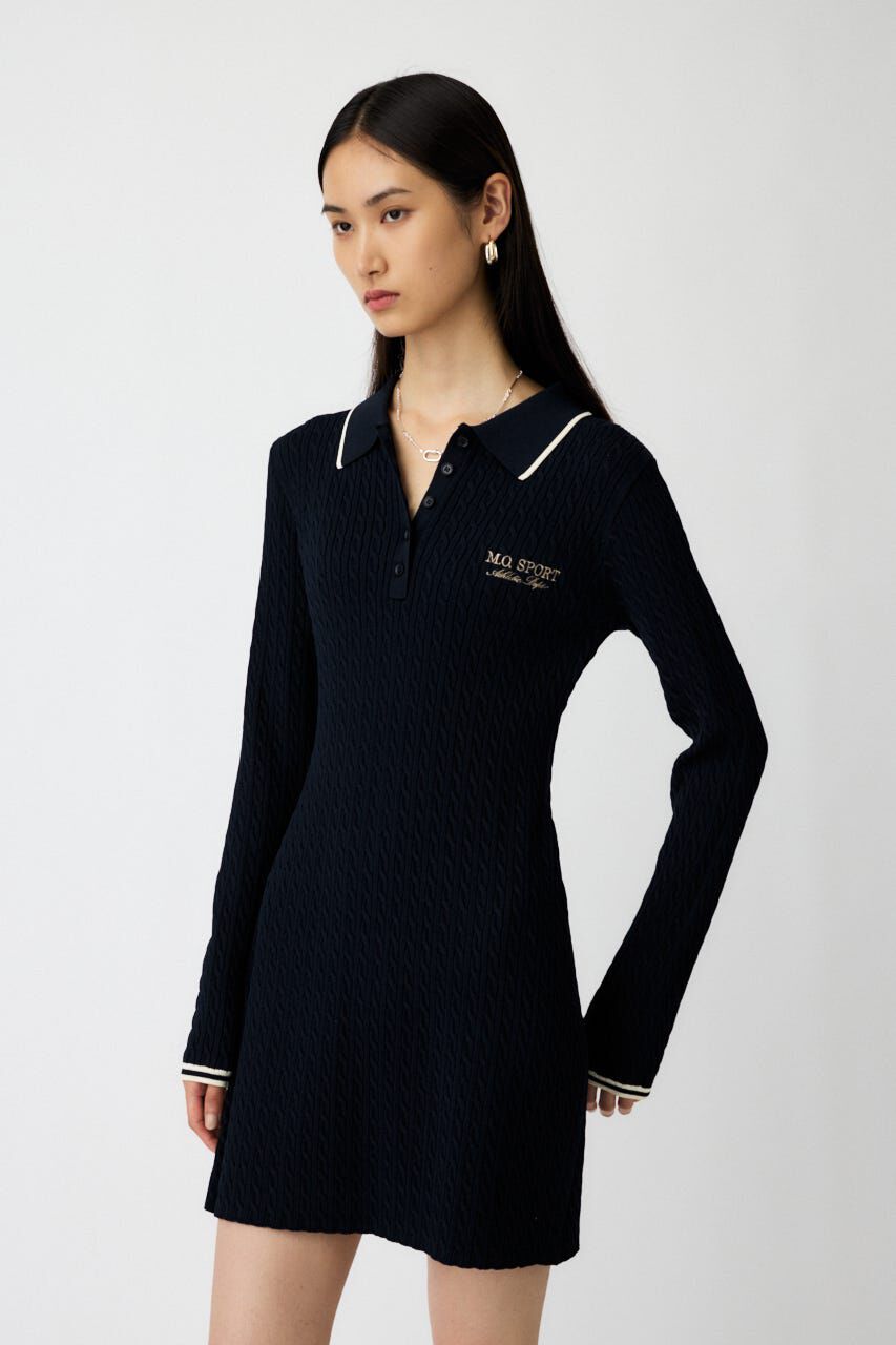 MOUSSY「LOGO CABLE KNIT ミニドレス」|ワンピース|