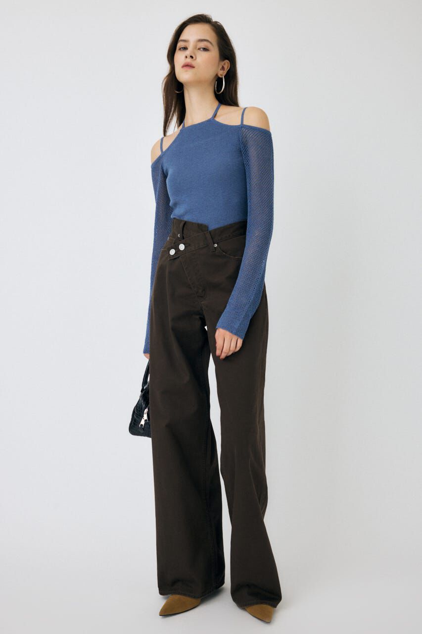 MOUSSY「OPEN SHOULDER HALTER ニットトップス」|ニット・セーター|