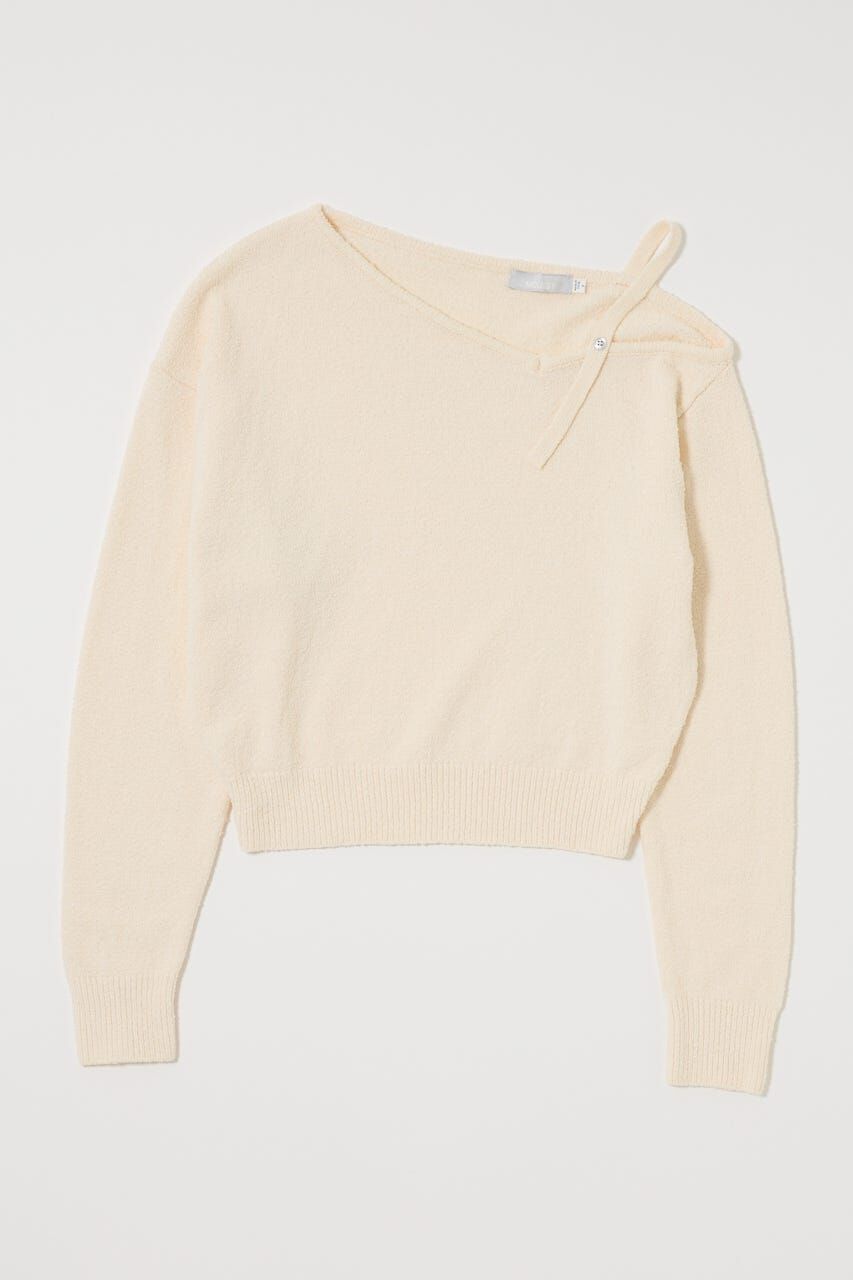 MOUSSY「BUTTON STRAP ワンショルダートップス」|ニット・セーター|