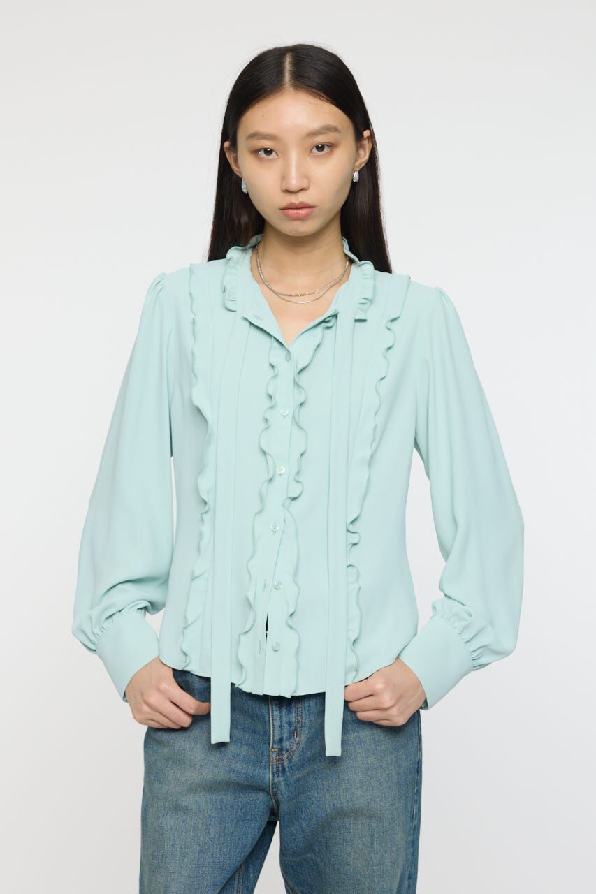 MOUSSY「GEORGETTE RUFFLES ブラウス」|シャツ・ブラウス|MINT