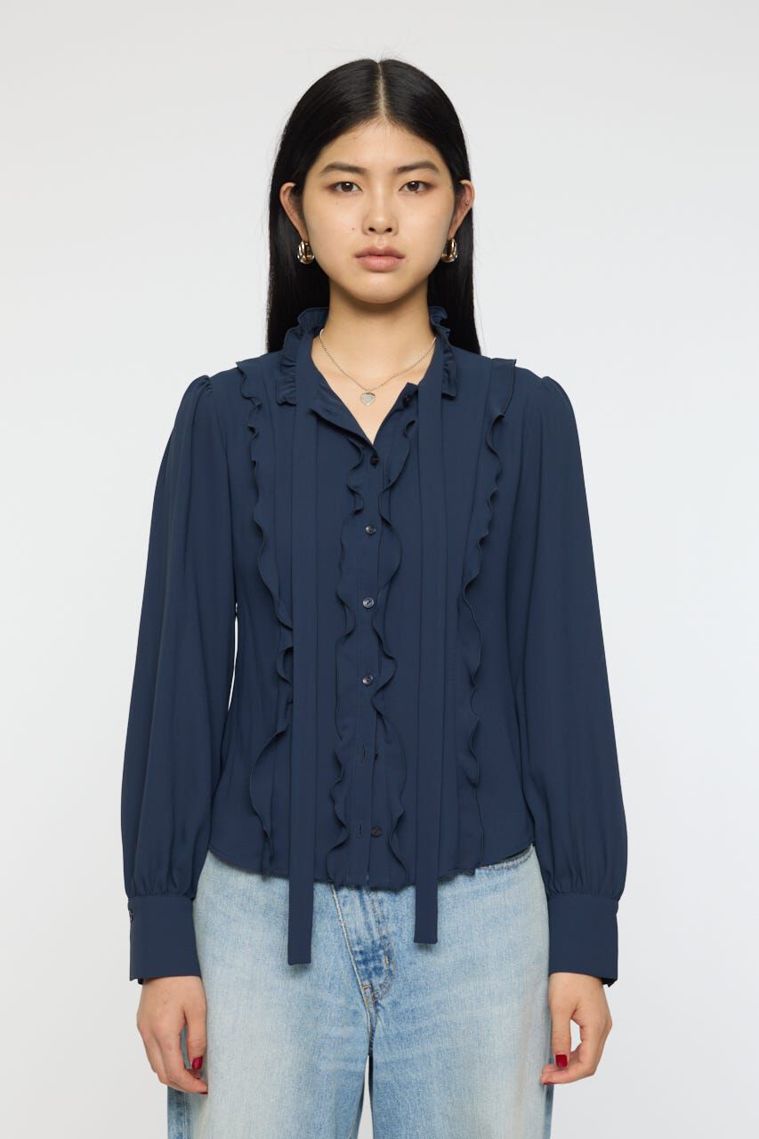 MOUSSY「GEORGETTE RUFFLES ブラウス」|シャツ・ブラウス|