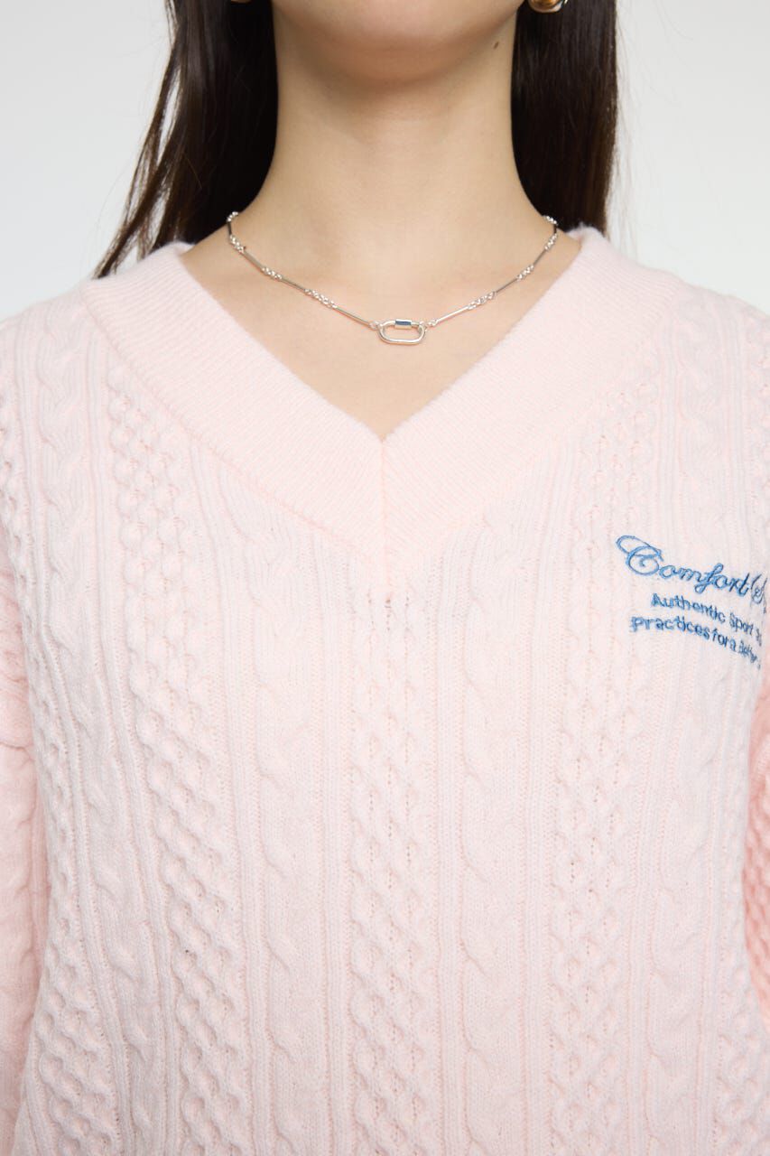 MOUSSY「CABLE V NECK ニット」|ニット・セーター|