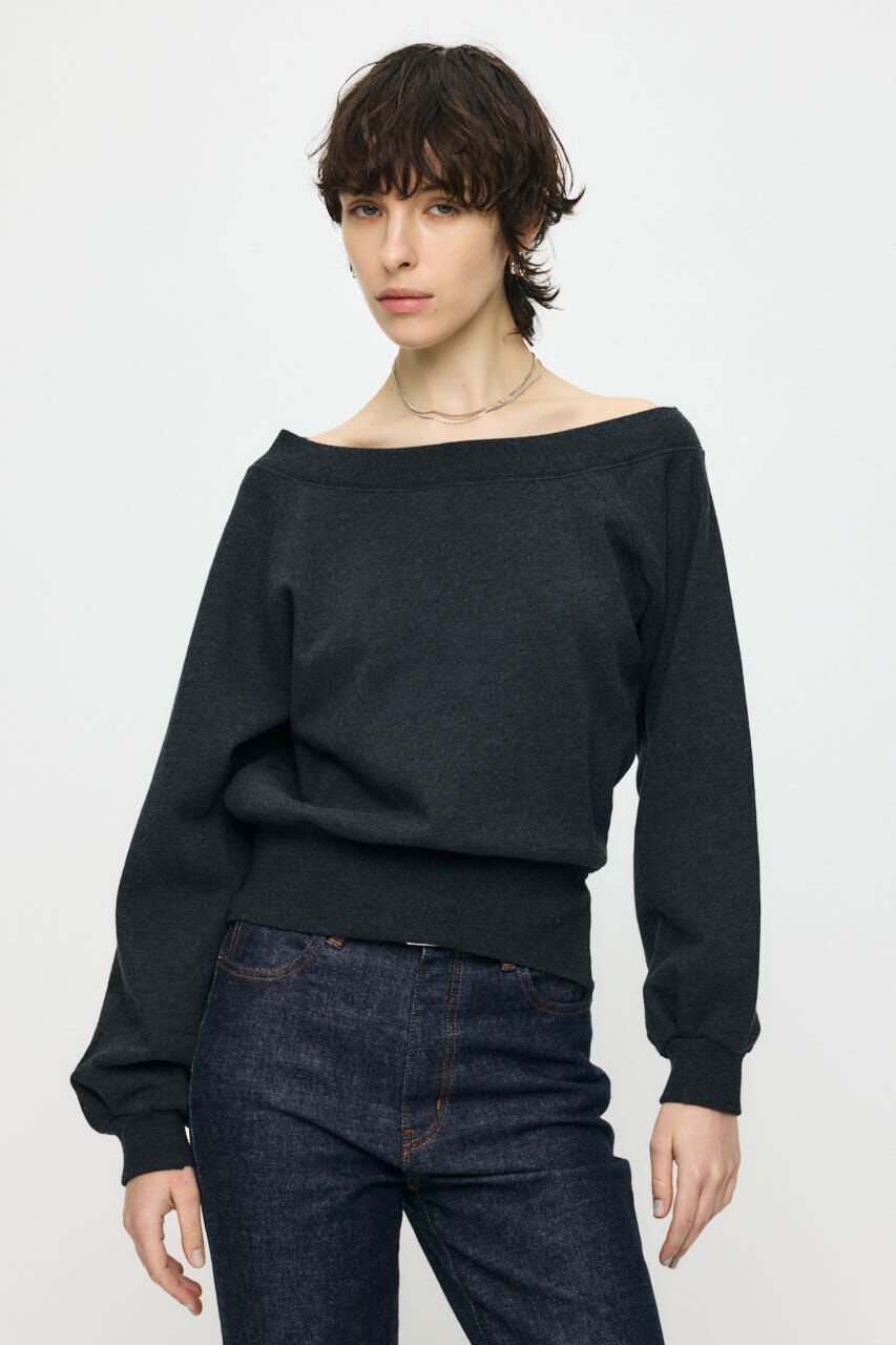 MOUSSY「SIDE SLIT OFF SHOULDER スウェット」|パーカー|C.GRY