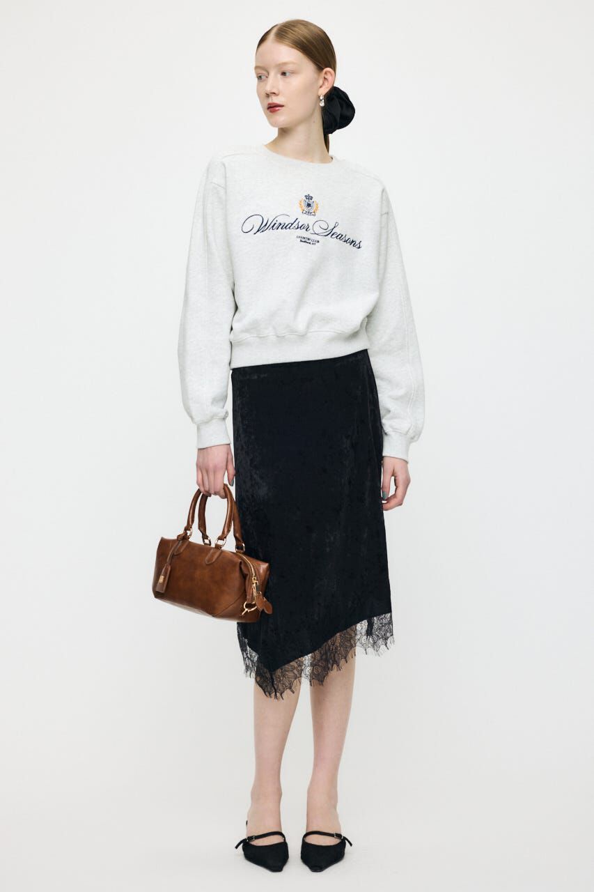 MOUSSY「LACE TRIM VELVET スカート」|スカート|