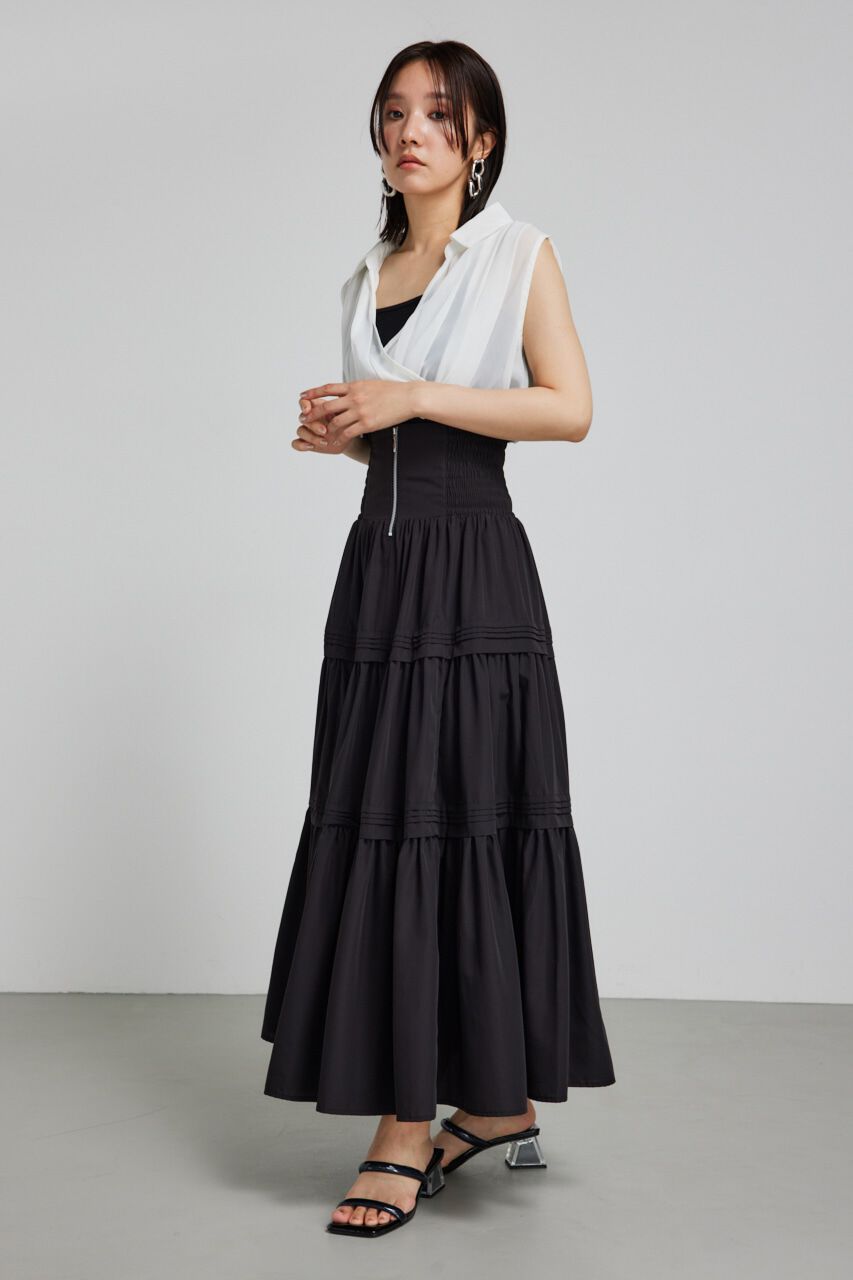 rienda「シフォンシャツレイヤードニットトップス」|シャツ・ブラウス|