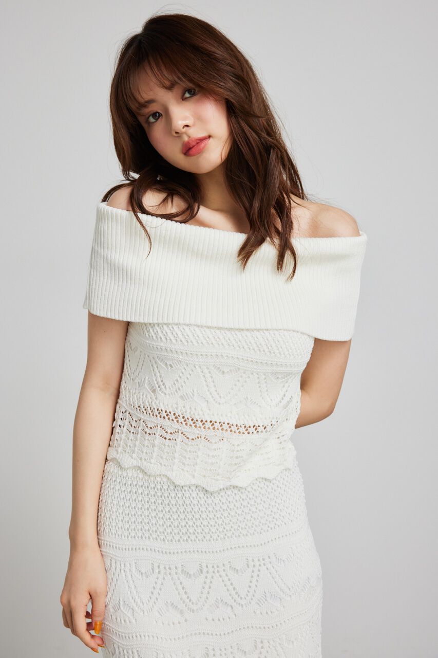 rienda「2WAYクロシェオフショルニットトップス」|ニット・セーター|