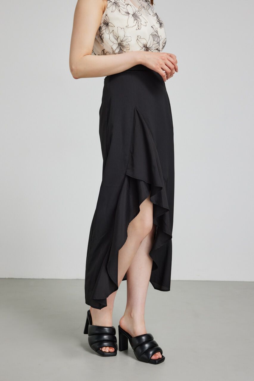 rienda「ラッフルフリルスリットジャストウエストスコショートパンツ」|スカート|