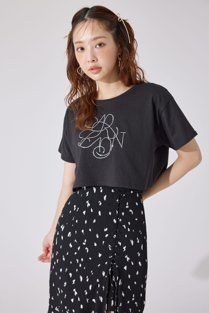 rienda「ラインストーンロゴTシャツ」|Tシャツ・カットソー|