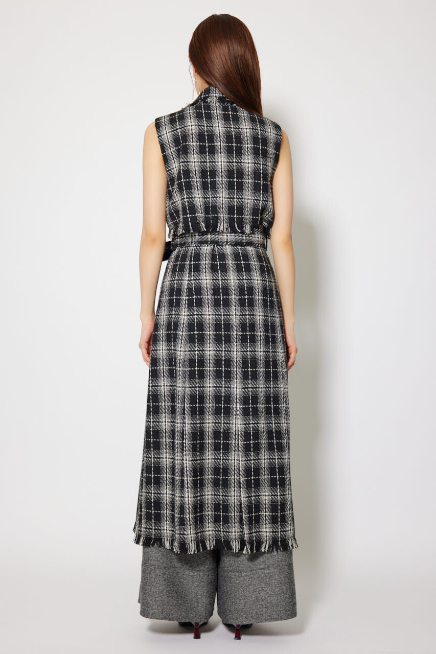 rienda「フリンジロングベスト」|ダウンベスト・ベスト|