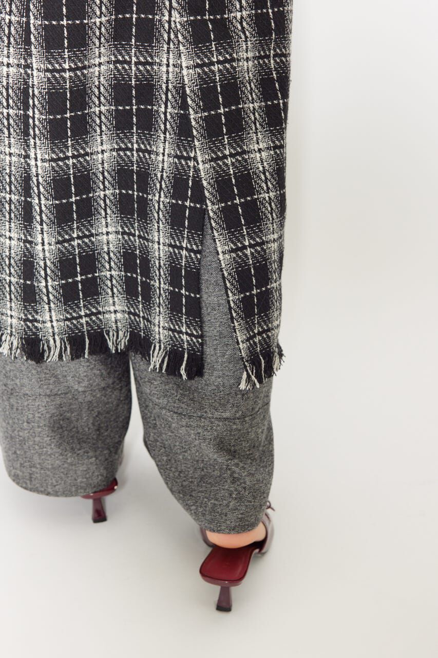 rienda「フリンジロングベスト」|ダウンベスト・ベスト|