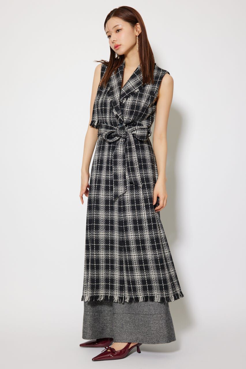 rienda「フリンジロングベスト」|ダウンベスト・ベスト|