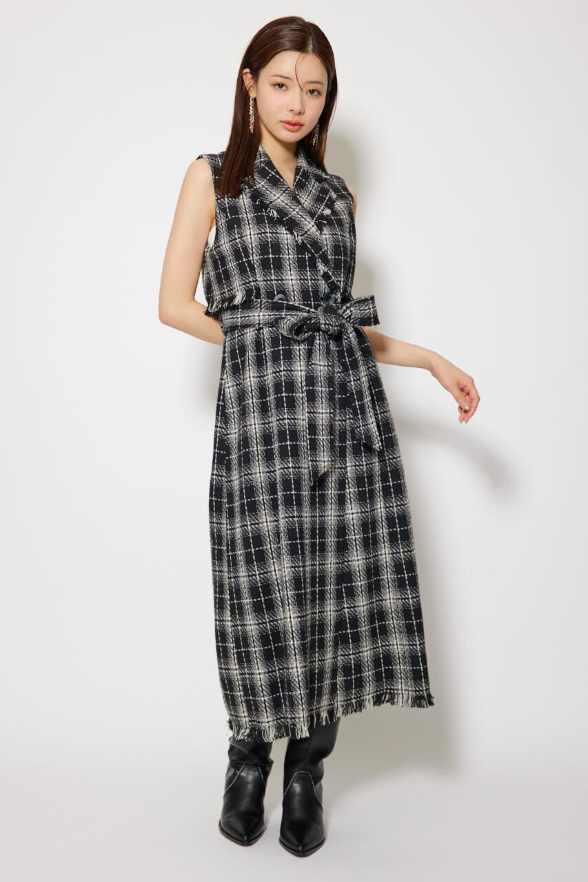 rienda「フリンジロングベスト」|ダウンベスト・ベスト|