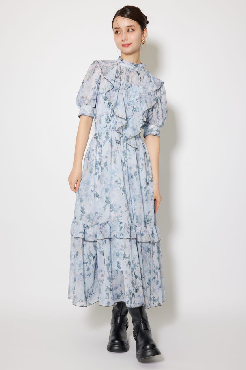 rienda「フロントロングフリルマルチパターンワンピース」|ワンピース|