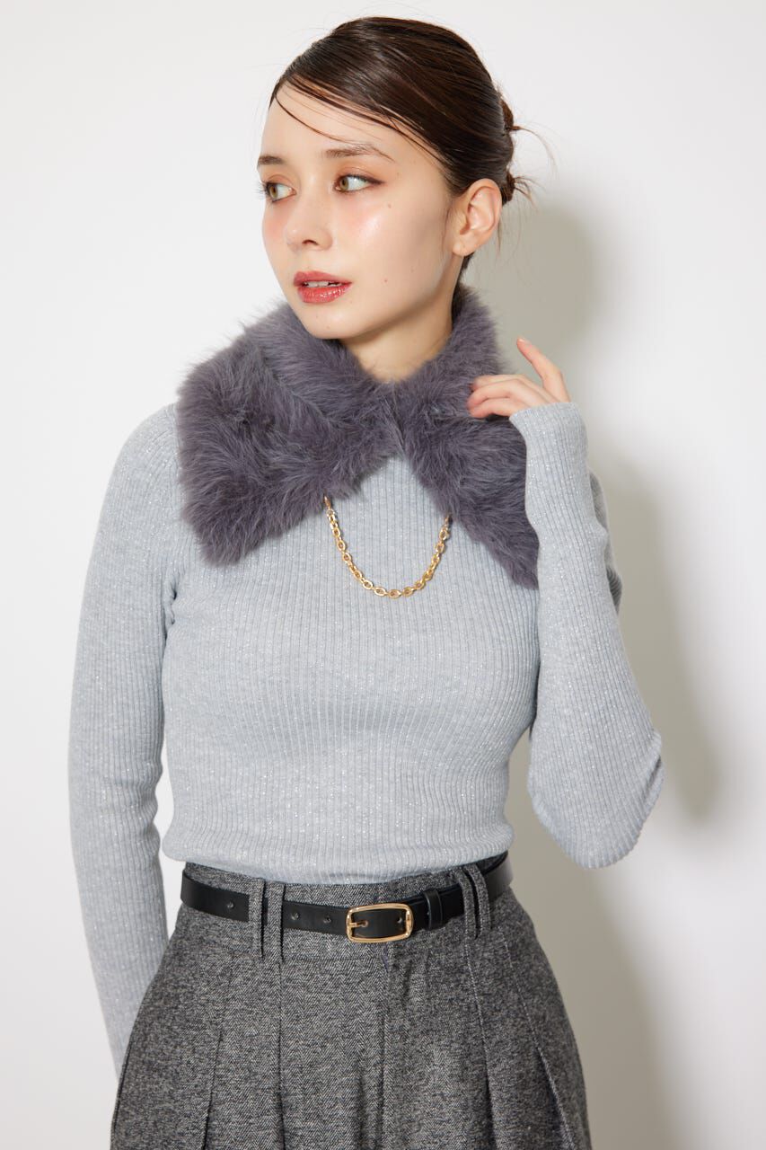 rienda「サムホール付きウォッシャブルハイネックニットトップス」|ニット・セーター|