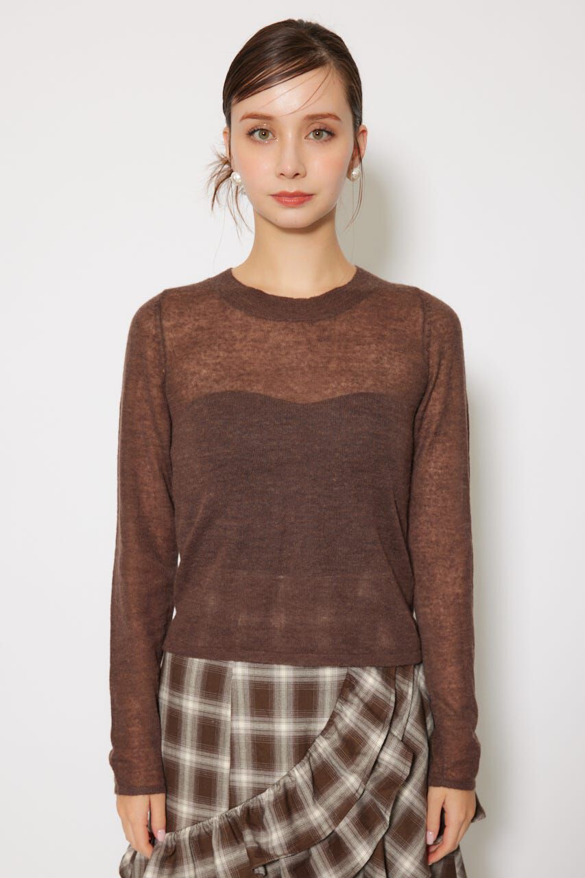 rienda「バックリボンアルパカミックスニットトップス」|ニット・セーター|