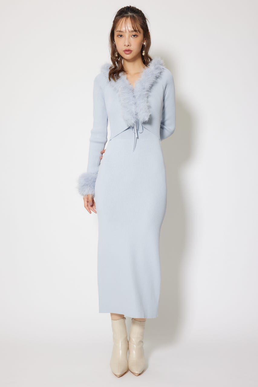 rienda「フェイクファーレディーニットワンピース」|ワンピース|