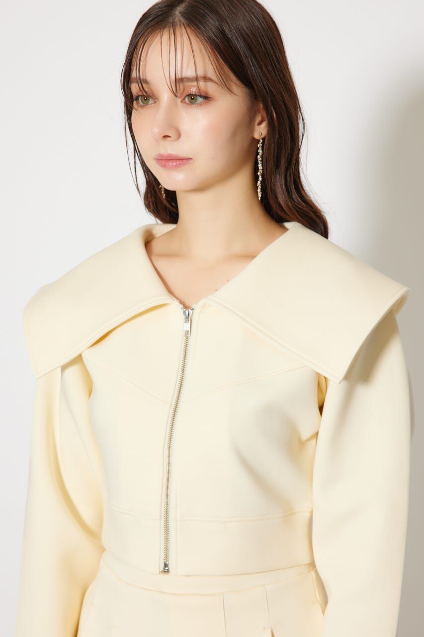 rienda「BIGカラーフロントZIPトップス」|Tシャツ・カットソー|