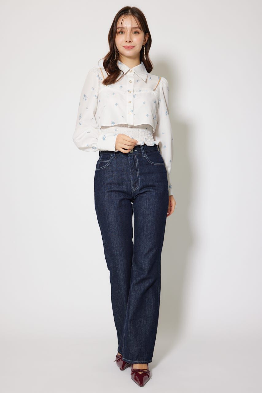 rienda「チェーンデザインシャーリングブラウス」|シャツ・ブラウス|