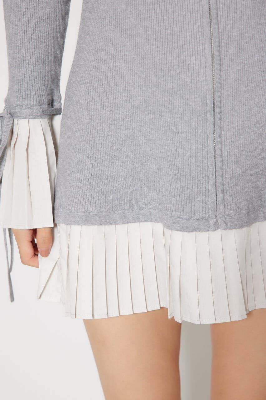 rienda「レイヤードパターンシャツニットミニワンピース」|ワンピース|