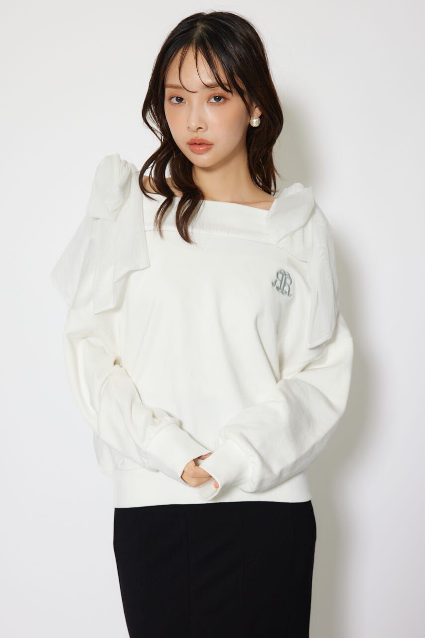 rienda「2WAYチュールオフショルスウェットトップス」|Tシャツ・カットソー|