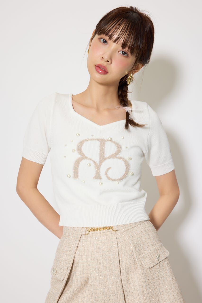 rienda「ジャガードRニットトップス」|ニット・セーター|WHT