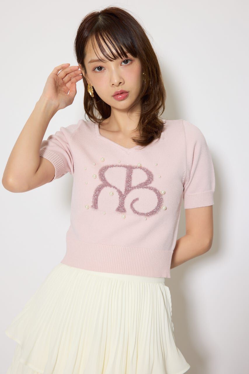rienda「ジャガードRニットトップス」|ニット・セーター|L/PNK1