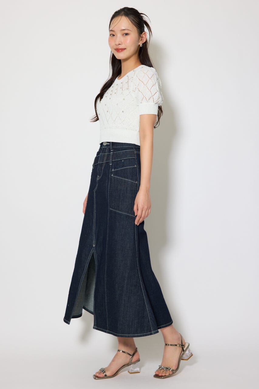 rienda「ダブルベルトマーメイドデニムスカート」|スカート|