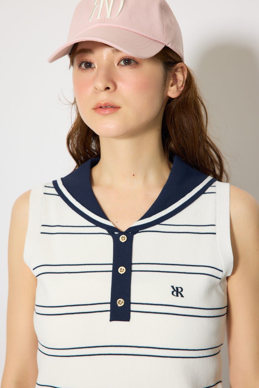 rienda「マリンボーダーニットトップス」|ニット・セーター|