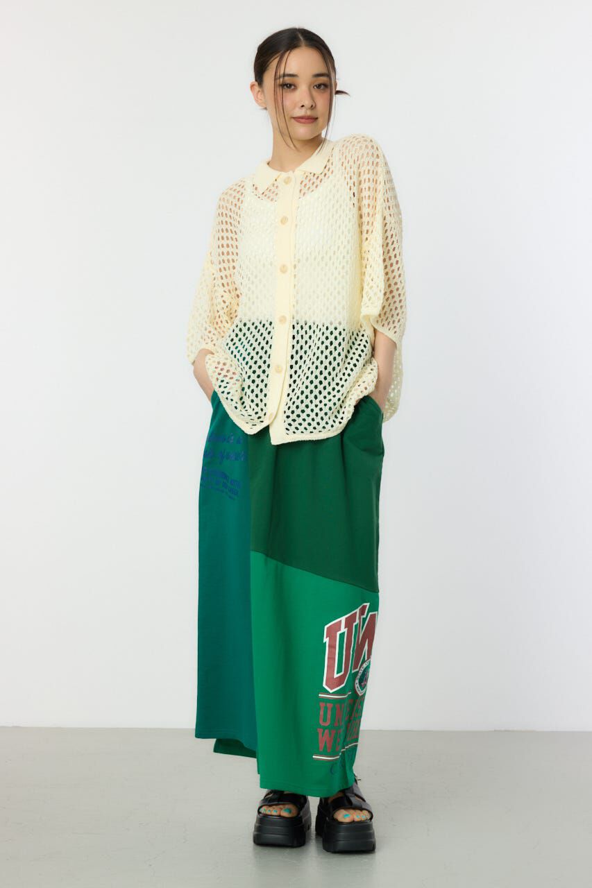 RODEO CROWNS「襟付きメッシュニットカーディガン」|ニット・セーター|