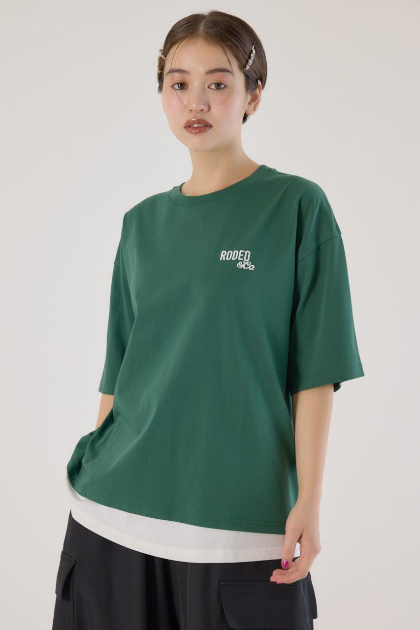 RODEO CROWNS「フェイクレイヤードスクリプトロゴ Tシャツ」|Tシャツ・カットソー|D/GRN3
