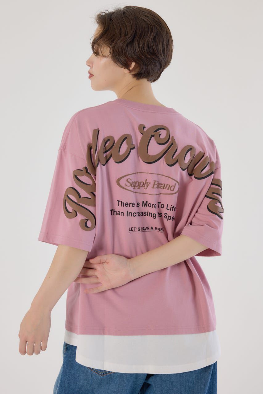 RODEO CROWNS「フェイクレイヤードスクリプトロゴ Tシャツ」|Tシャツ・カットソー|