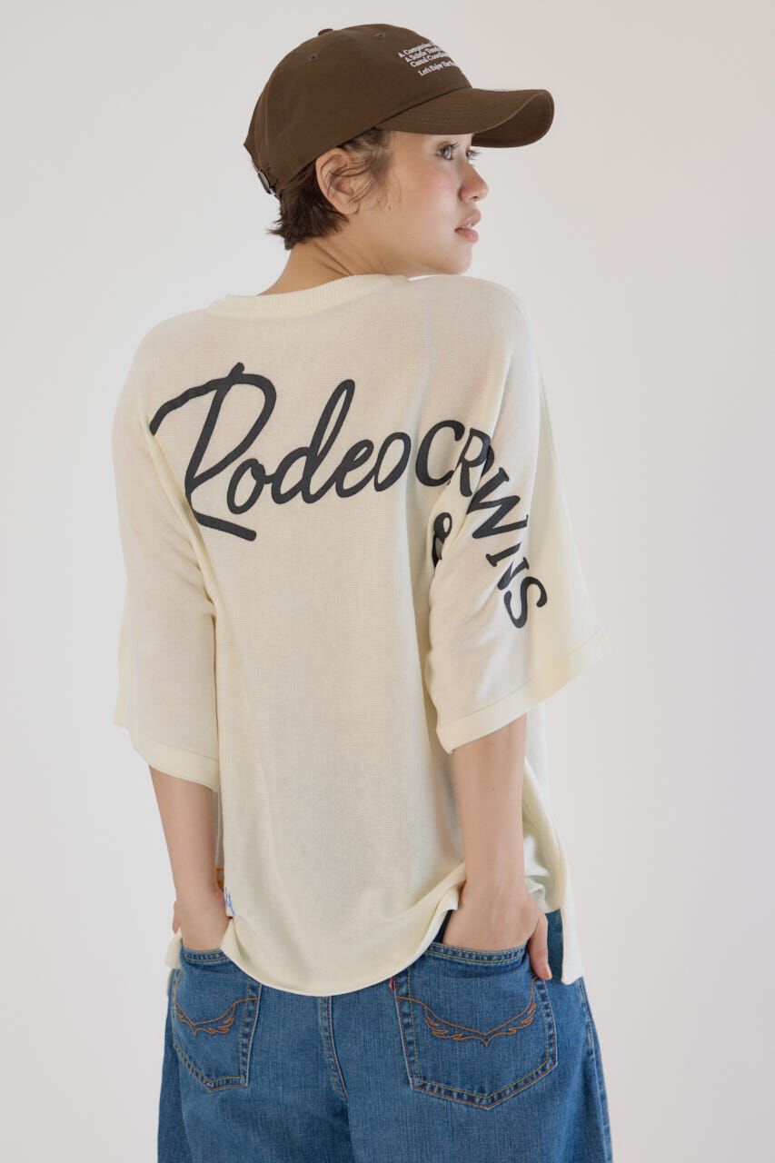 RODEO CROWNS「BIG LOGO5分袖ニットトップス」|ニット・セーター|