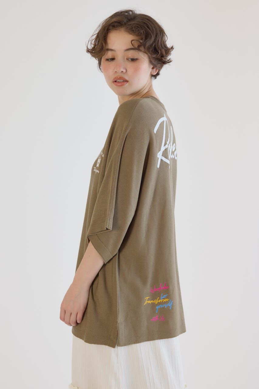 RODEO CROWNS「BIG LOGO5分袖ニットトップス」|ニット・セーター|