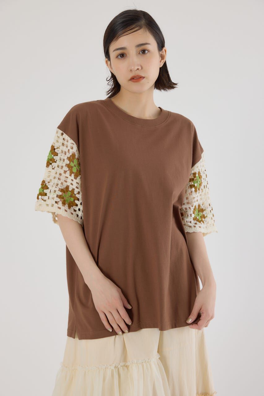 RODEO CROWNS「FLOWERクロシェドッキングTシャツ」|Tシャツ・カットソー|