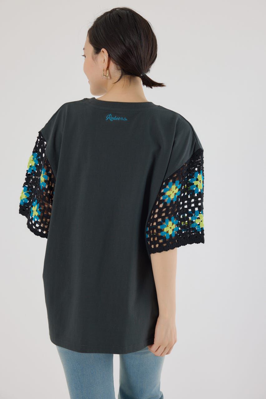 RODEO CROWNS「FLOWERクロシェドッキングTシャツ」|Tシャツ・カットソー|