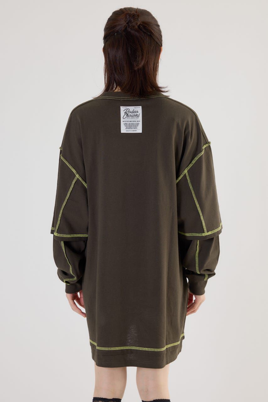 RODEO CROWNS「カラーステッチレイヤードワンピース」|ワンピース|