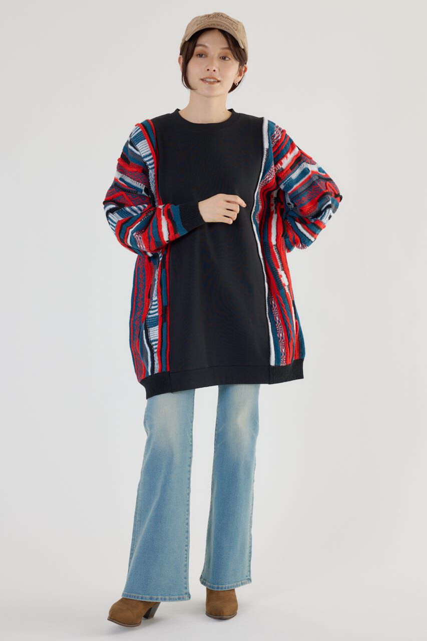 RODEO CROWNS「3D マルチカラーニットドッキングチュニック」|ニット・セーター|