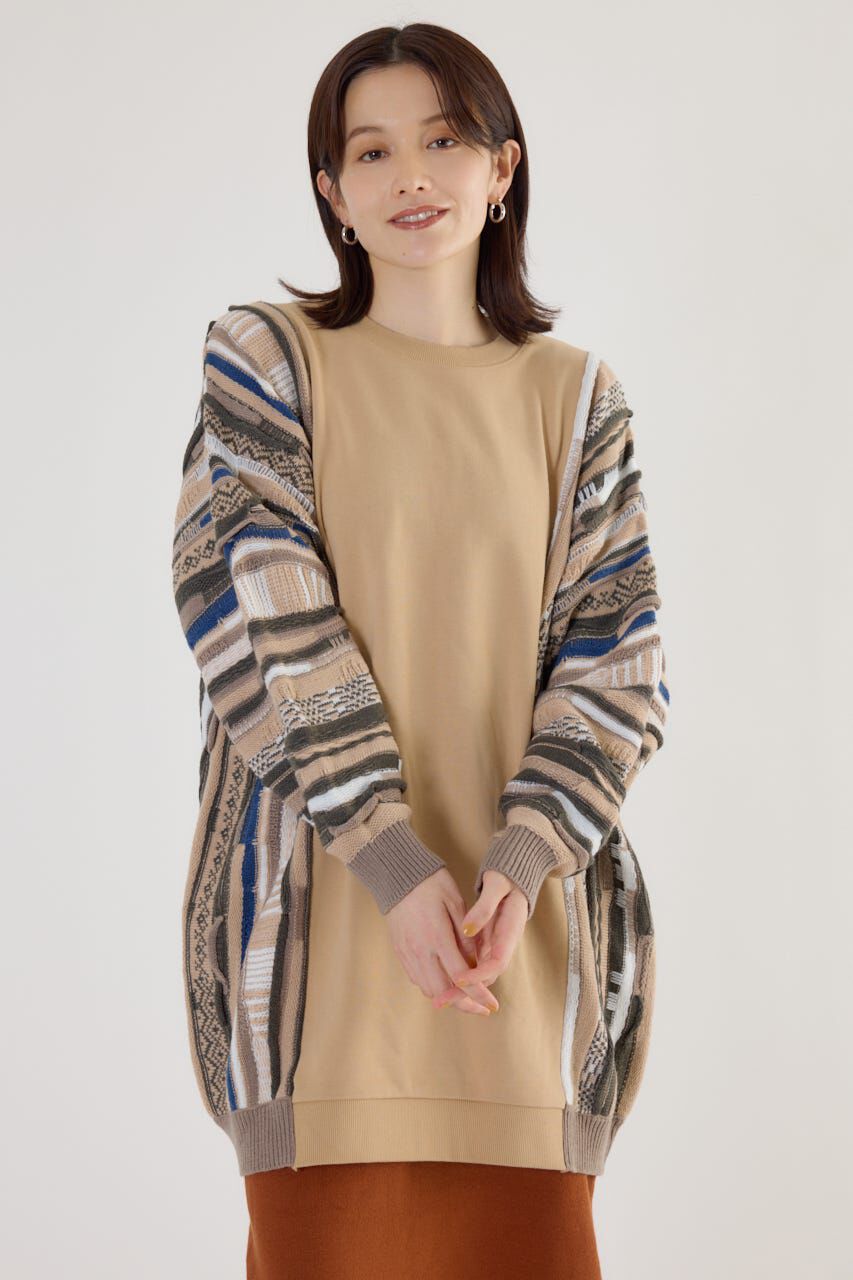 RODEO CROWNS「3D マルチカラーニットドッキングチュニック」|ニット・セーター|柄BEG5