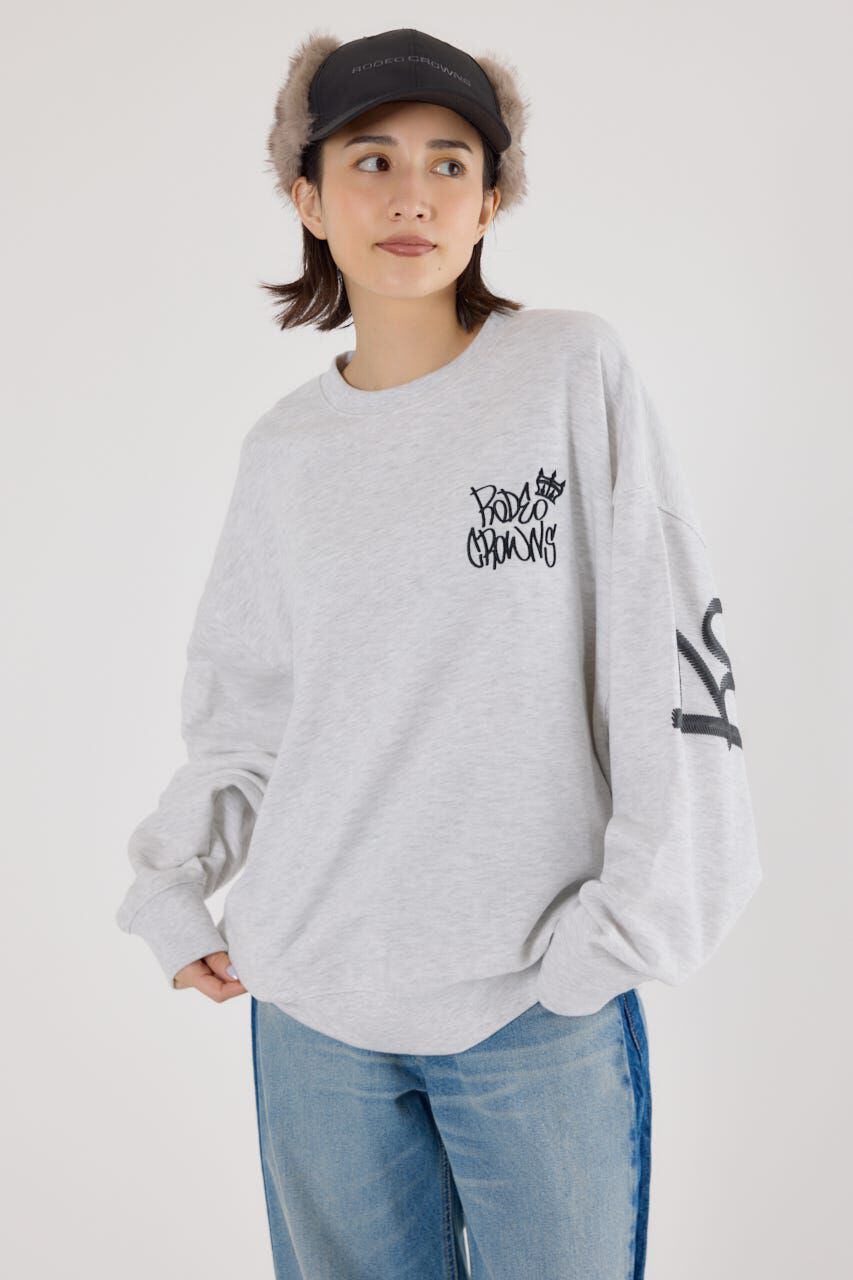 RODEO CROWNS「（UNISEX）BRIDGE BEARスウェットトップス」|パーカー|L/T.GRY1