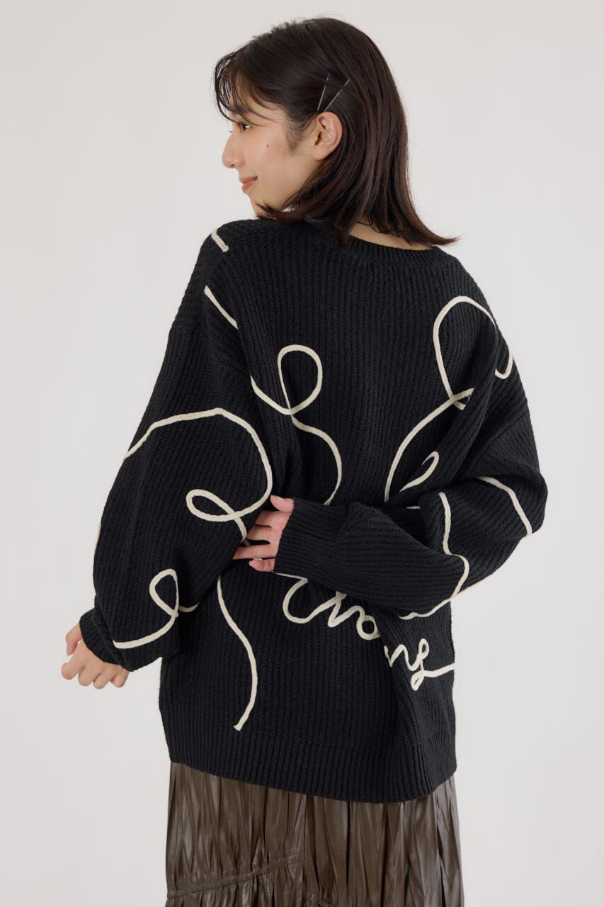 RODEO CROWNS「Embroideryラインロゴニットトップス」|ニット・セーター|