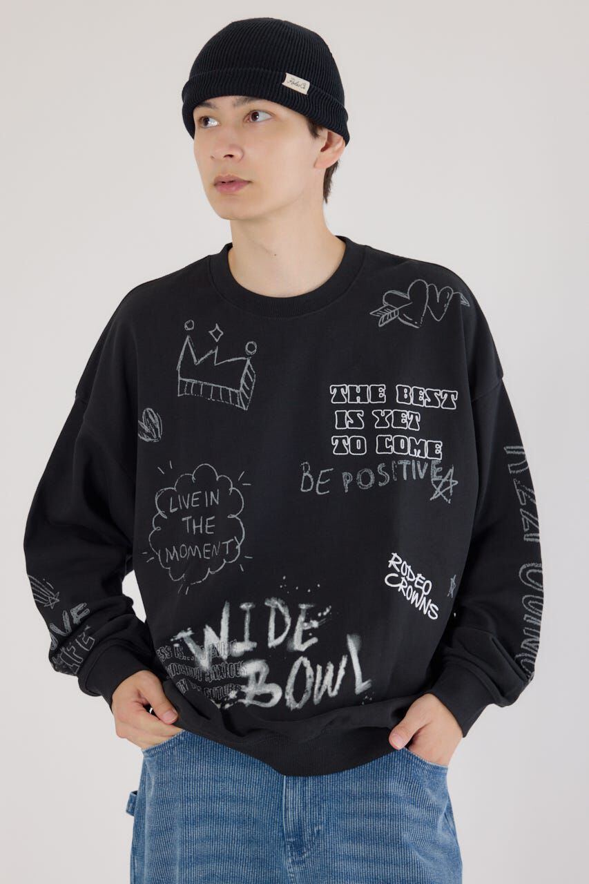 RODEO CROWNS「DRAWING スウェット」|パーカー|BLK